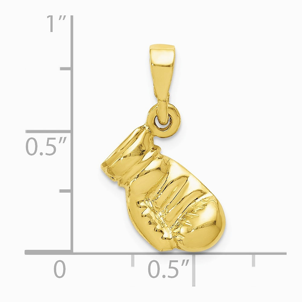 10K / 14K Yellow Gold Boxing Glove Pendant - Product Photo