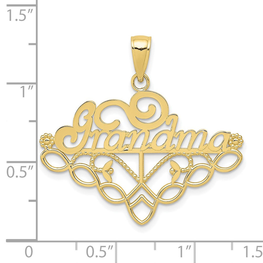 10K GRANDMA Birthstone Charm Holder Pendant - Product Photo