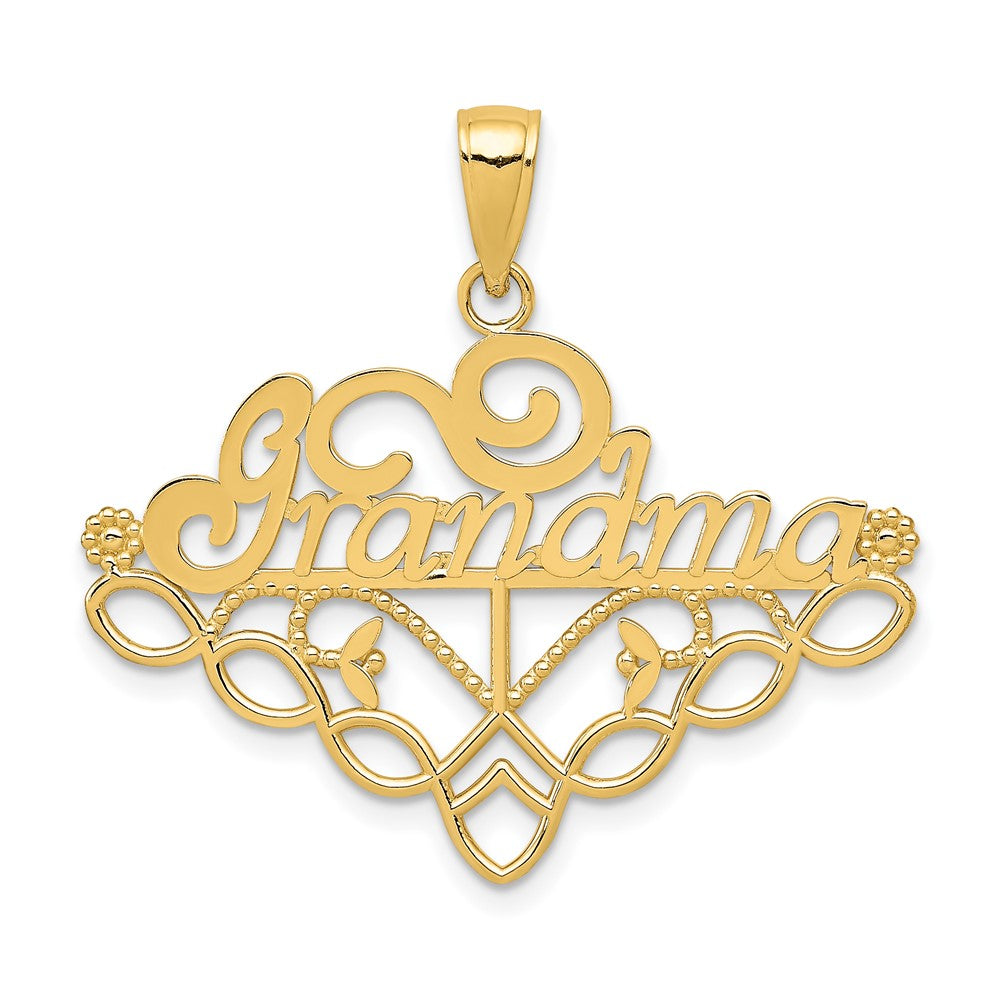 10K GRANDMA Birthstone Charm Holder Pendant - Product Photo