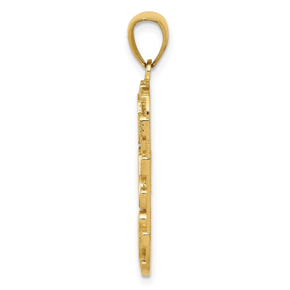 10K DAD Gold Nugget Dog Tag Pendant - Product Photo
