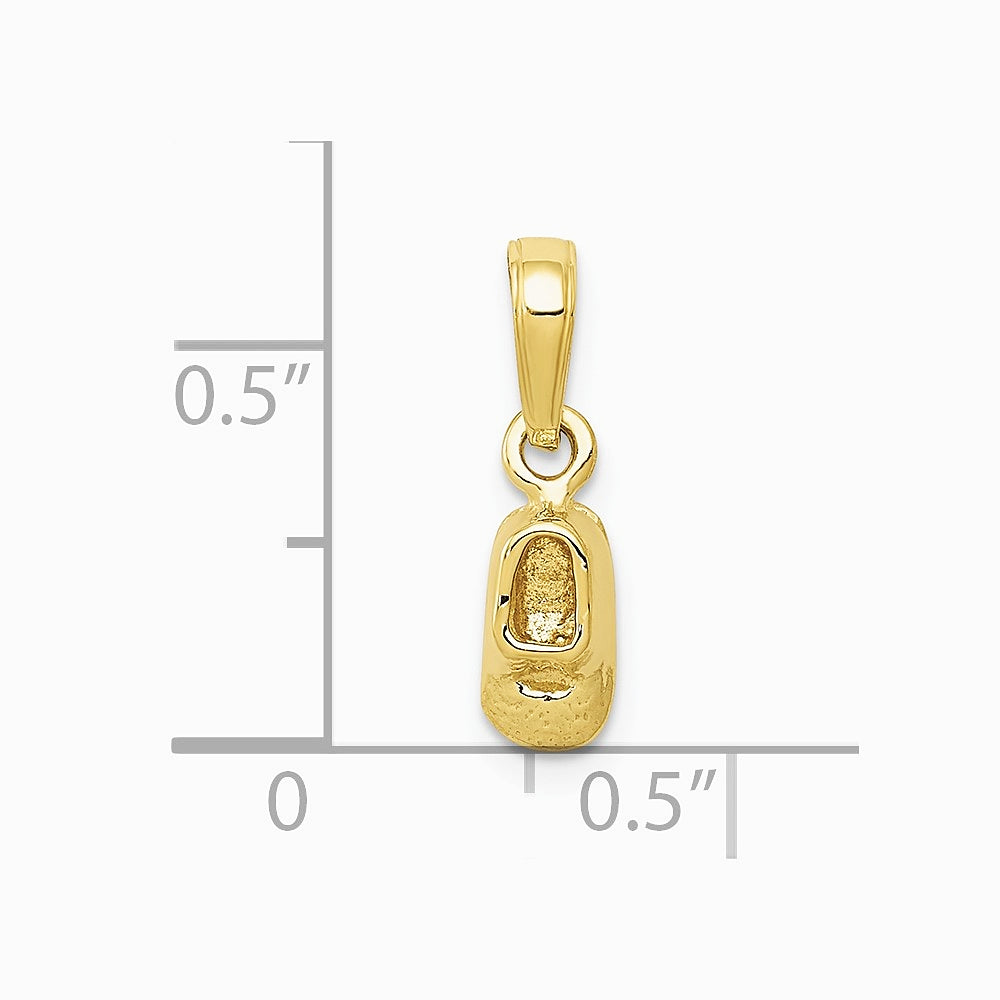 10K / 14K Yellow Gold Baby Shoe Charm - Product Photo