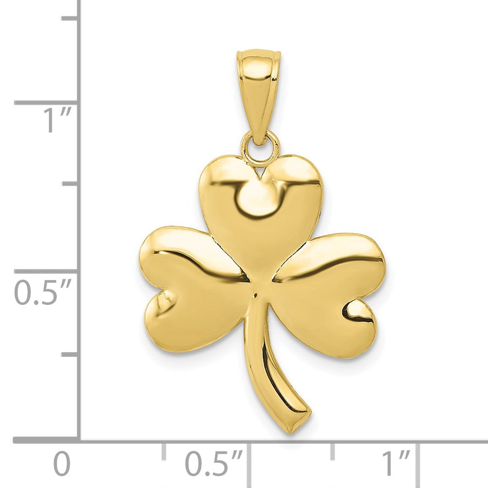 10K / 14K Yellow Gold Shamrock Charm - Product Photo