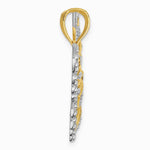 10K / 14K Yellow with Rhodium W/Rhodium Butterfly Pendant - Product Photo