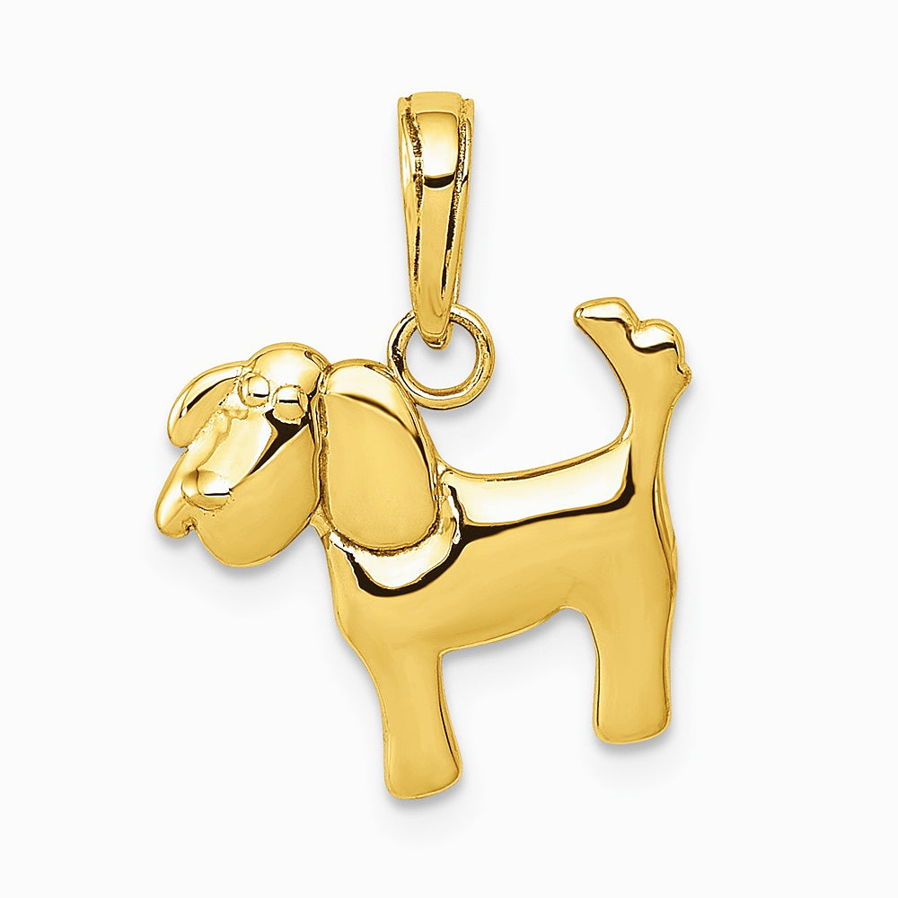10K / 14K Yellow Gold Polished Dog Charm - Product Photo