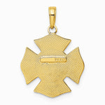 10K / 14K Yellow Gold Fire Dept. Maltese Cross Pendant - Product Photo