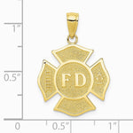 10K / 14K Yellow Gold Fire Dept. Maltese Cross Pendant - Product Photo
