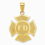 10K / 14K Yellow Gold Fire Dept. Maltese Cross Pendant - Product Photo