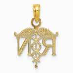 10K / 14K Yellow Gold Registered Nurse Pendant - Product Photo