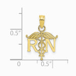 10K / 14K Yellow Gold Registered Nurse Pendant - Product Photo