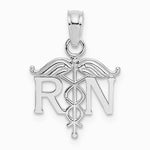 10K / 14K White Gold Registered Nurse Pendant - Product Photo