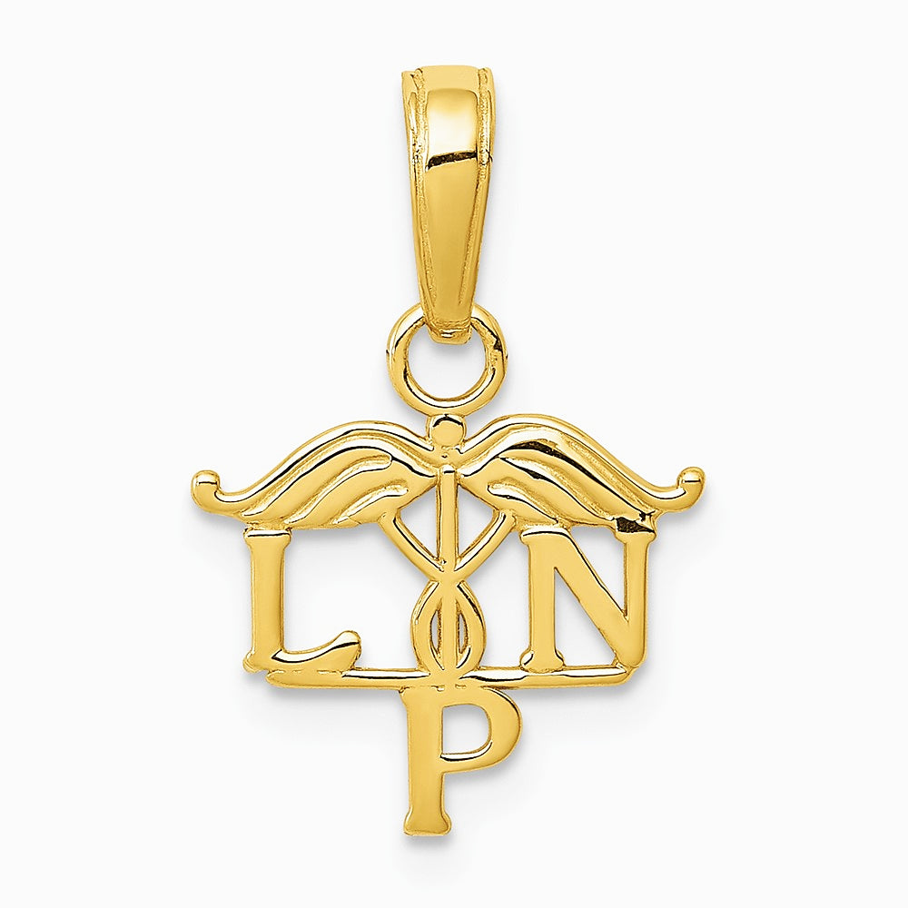 10K / 14K Yellow Gold LPN Symbol Pendant - Product Photo
