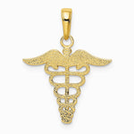 10K / 14K Yellow Gold Caduceus Pendant - Product Photo