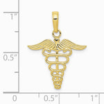 10K / 14K Yellow Gold Caduceus Pendant - Product Photo