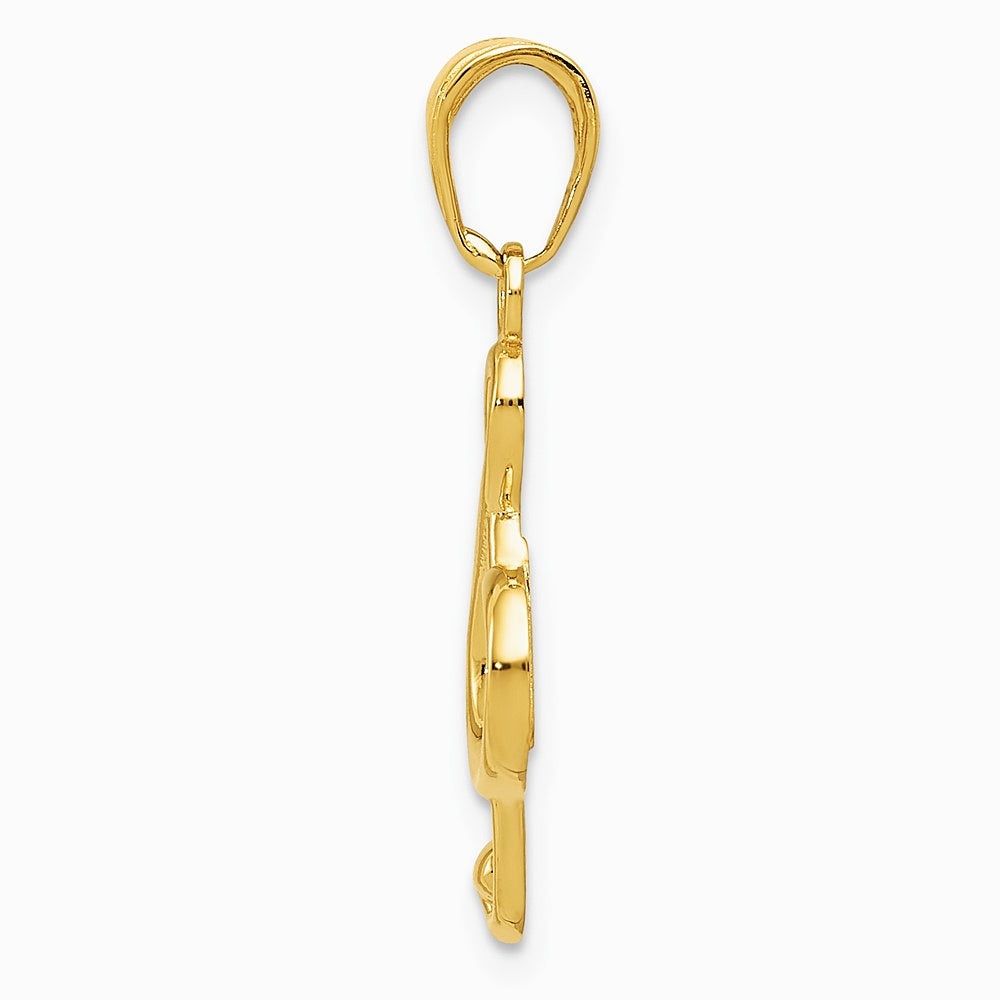 10K / 14K Yellow Gold Treble Clef Pendant - Product Photo