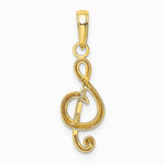 10K / 14K Yellow Gold Treble Clef Pendant - Product Photo