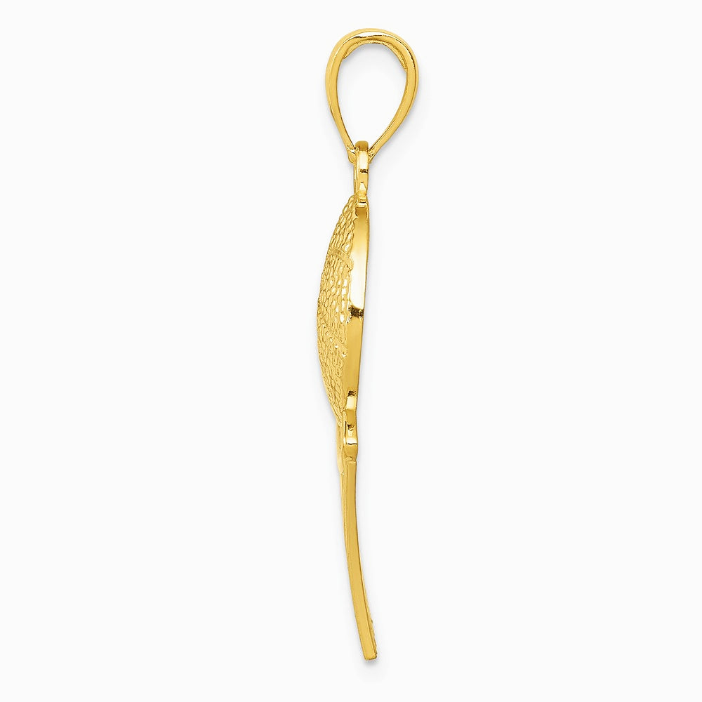 10K / 14K Yellow Gold Basketball and Net Pendant - Product Photo