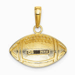 10K / 14K Yellow Gold Football Pendant - Product Photo
