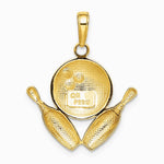 10K / 14K Yellow Gold Bowling Theme Charm - Product Photo
