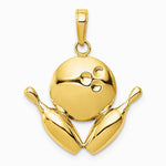 10K / 14K Yellow Gold Bowling Theme Charm - Product Photo