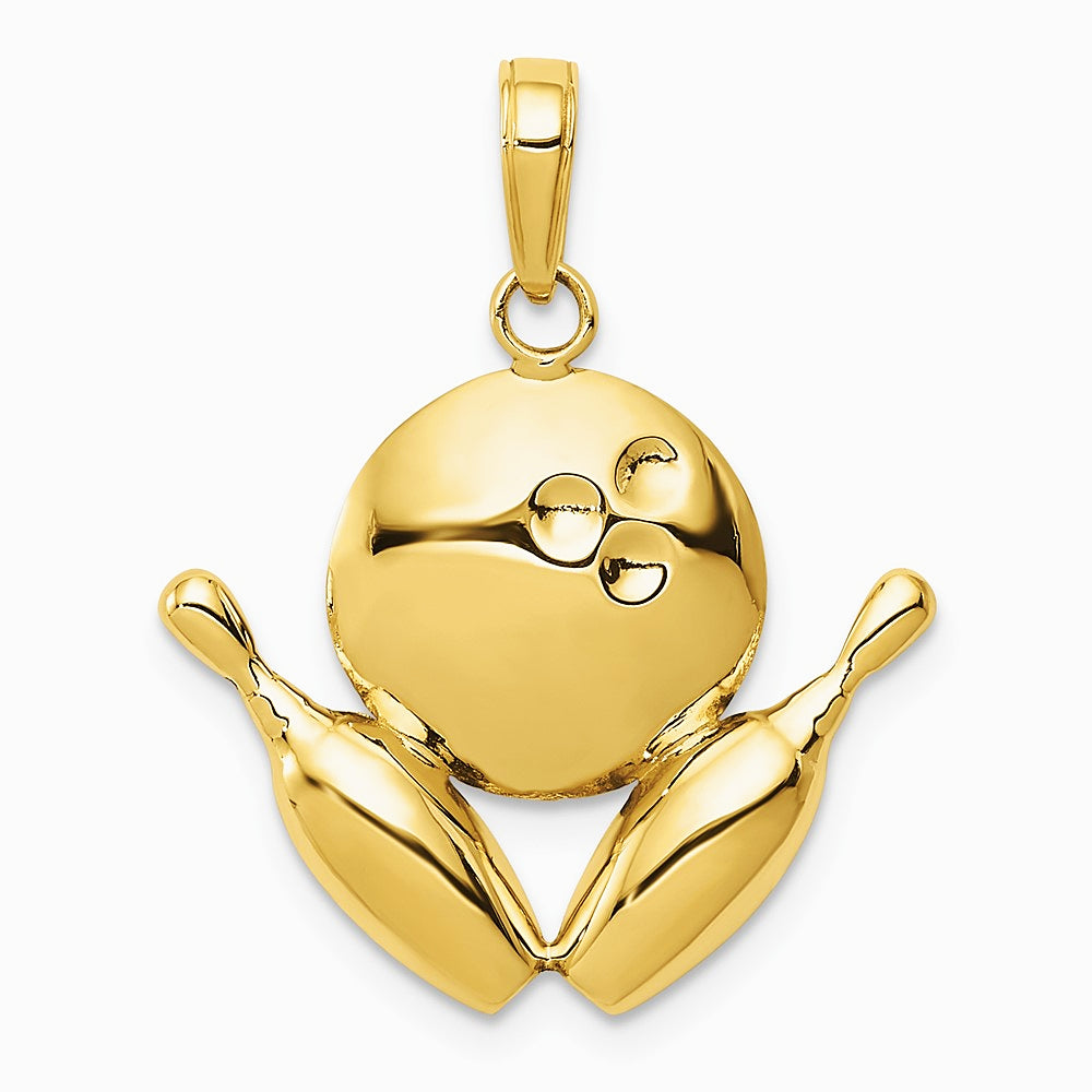 10K / 14K Yellow Gold Bowling Theme Charm - Product Photo