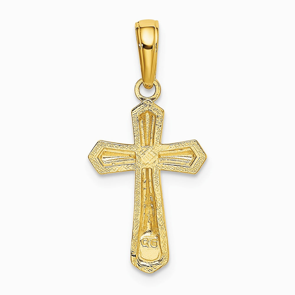 10K / 14K Yellow Gold Cross Pendant - Product Photo