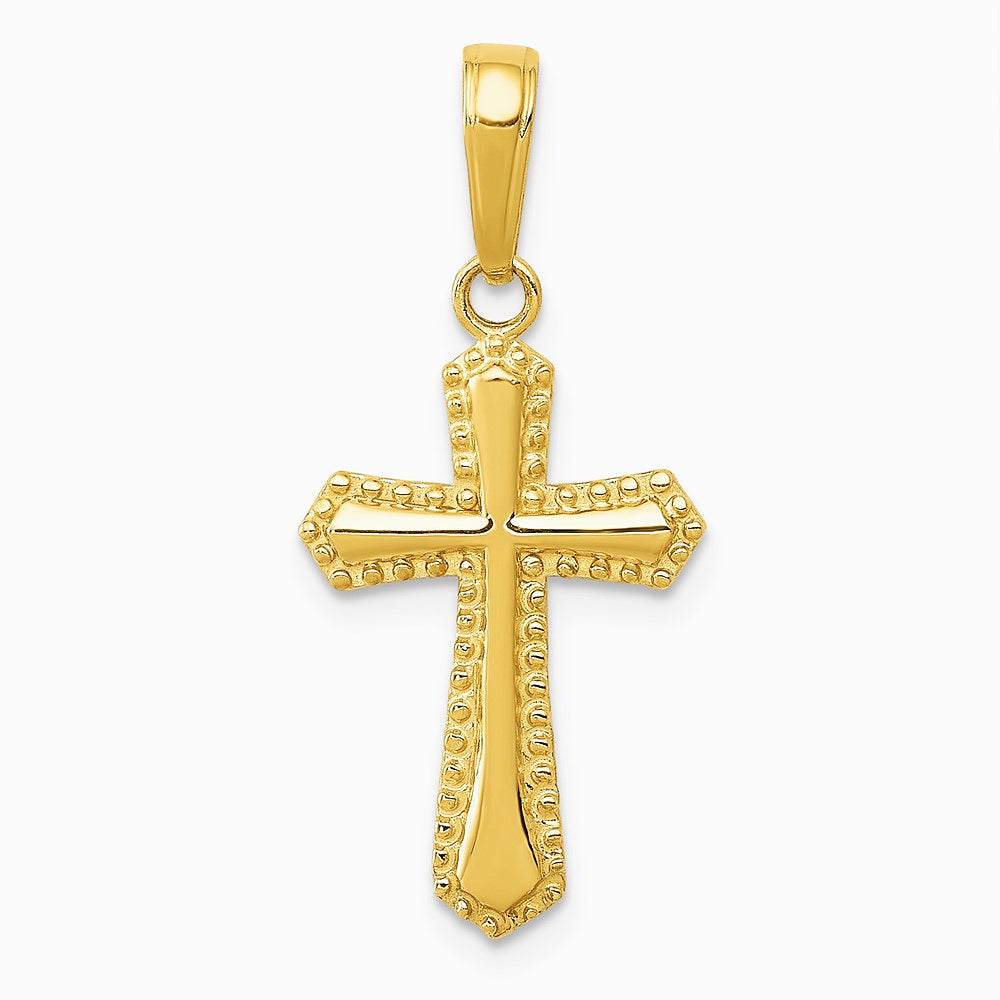 10K / 14K Yellow Gold Cross Pendant - Product Photo