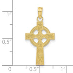 10K / 14K Yellow Gold Celtic Cross with Eternity Circle Pendant - Product Photo
