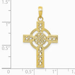 10K / 14K Yellow Gold Diamond-cut Celtic Cross Pendant - Product Photo