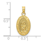 10K / 14K Yellow Gold Saint Christopher Medal Pendant - Product Photo