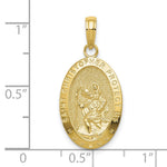 10K / 14K Yellow Gold Saint Christopher Medal Pendant - Product Photo