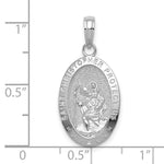 10K / 14K White Gold Saint Christopher Medal Pendant - Product Photo