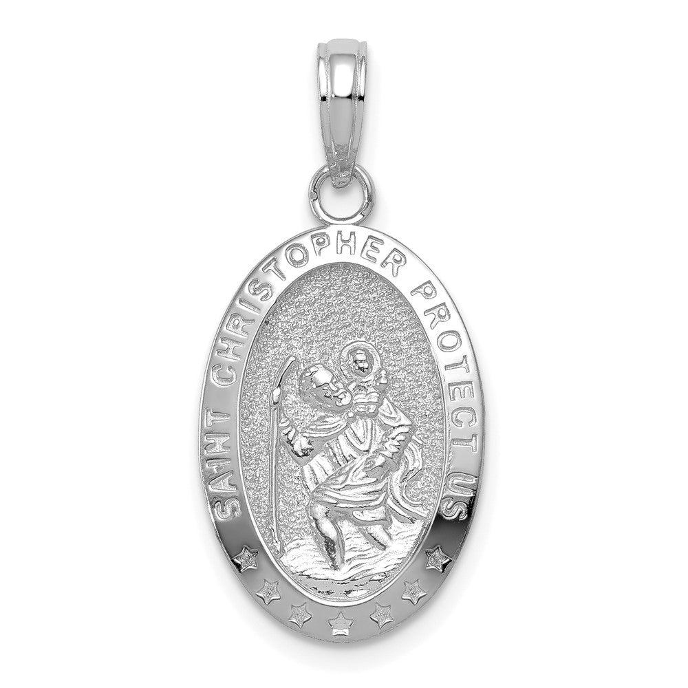 10K / 14K White Gold Saint Christopher Medal Pendant
