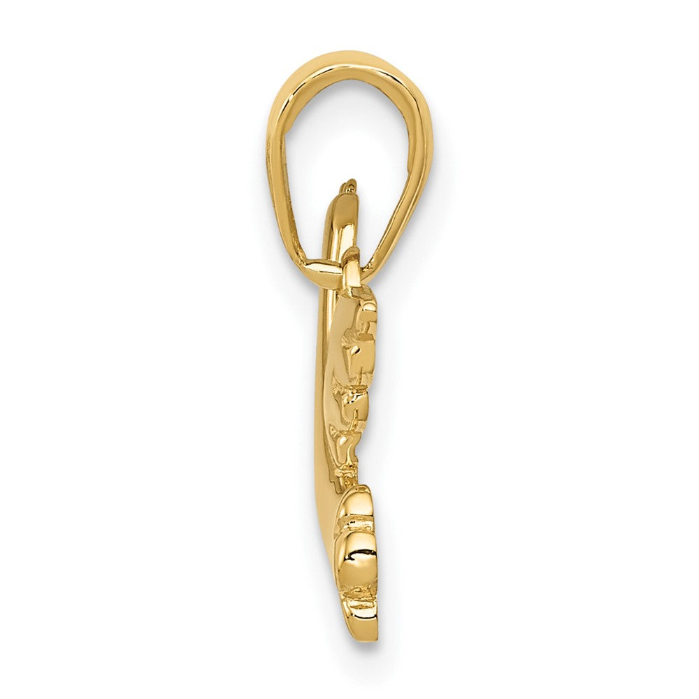 10K / 14K Yellow Gold Polished Dove Charm - Product Photo