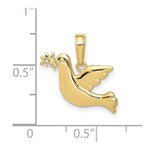 10K / 14K Yellow Gold Polished Dove Charm - Product Photo