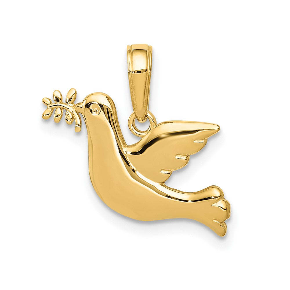 10K / 14K Yellow Gold Polished Dove Charm - Product Photo