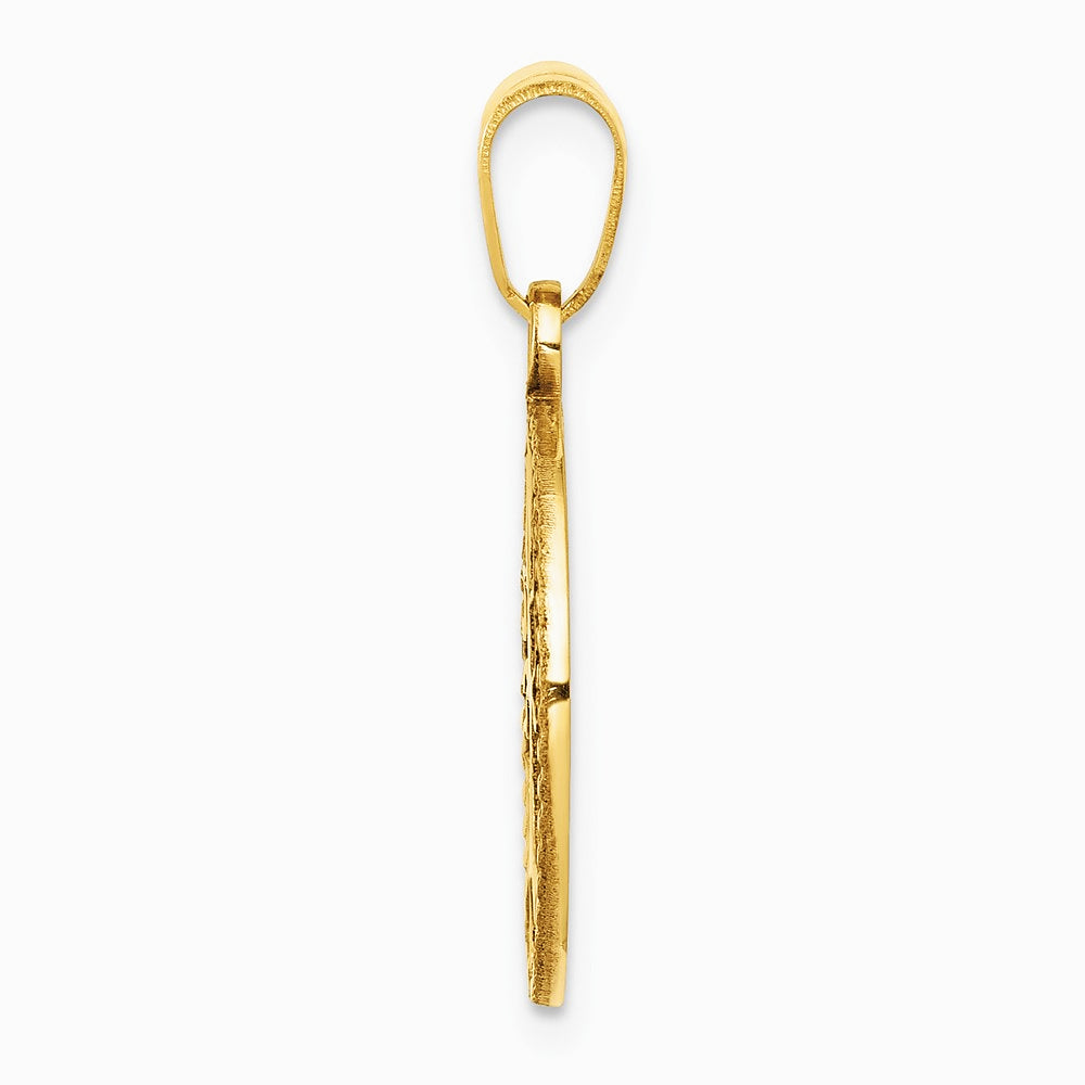 10K / 14K Yellow Gold Gold Polished Small Tree of Life in Round Pendant - Product Photo