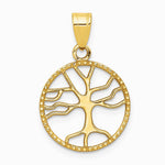 10K / 14K Yellow Gold Gold Polished Small Tree of Life in Round Pendant - Product Photo