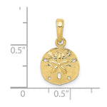 10K / 14K Yellow Gold Sand Dollar Pendant - Product Photo