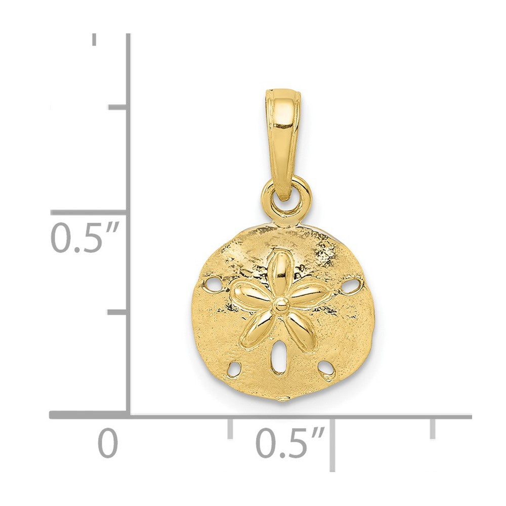 10K / 14K Yellow Gold Sand Dollar Pendant - Product Photo