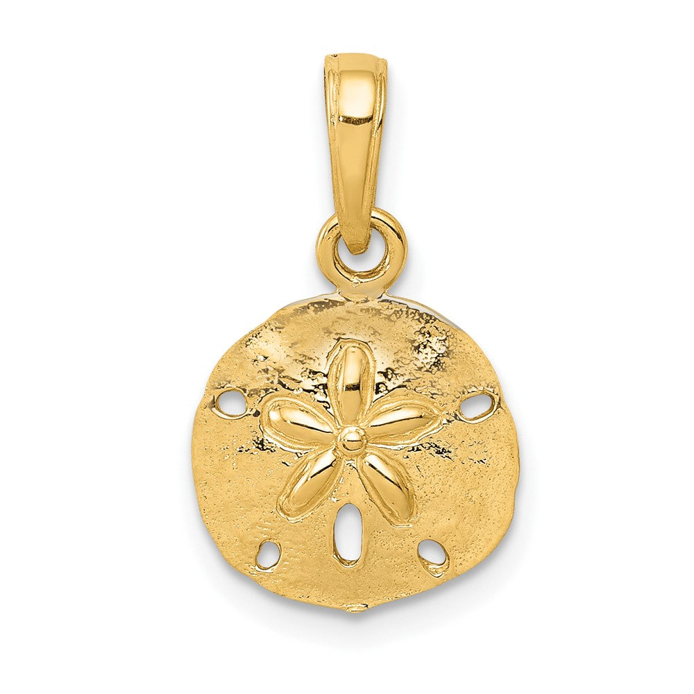 10K / 14K Yellow Gold Sand Dollar Pendant - Product Photo