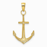 10K / 14K Yellow Gold Gold Polished Anchor Pendant - Product Photo