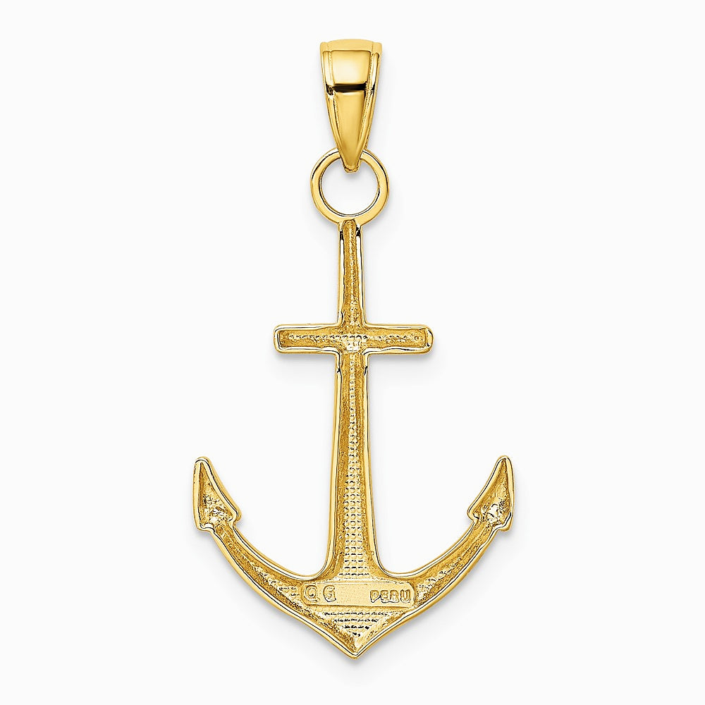10K / 14K Yellow Gold Gold Polished Anchor Pendant - Product Photo