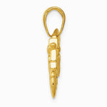 10K / 14K Yellow Gold Gold Polished Textured 3-D Motorcycle Pendant - Product Photo