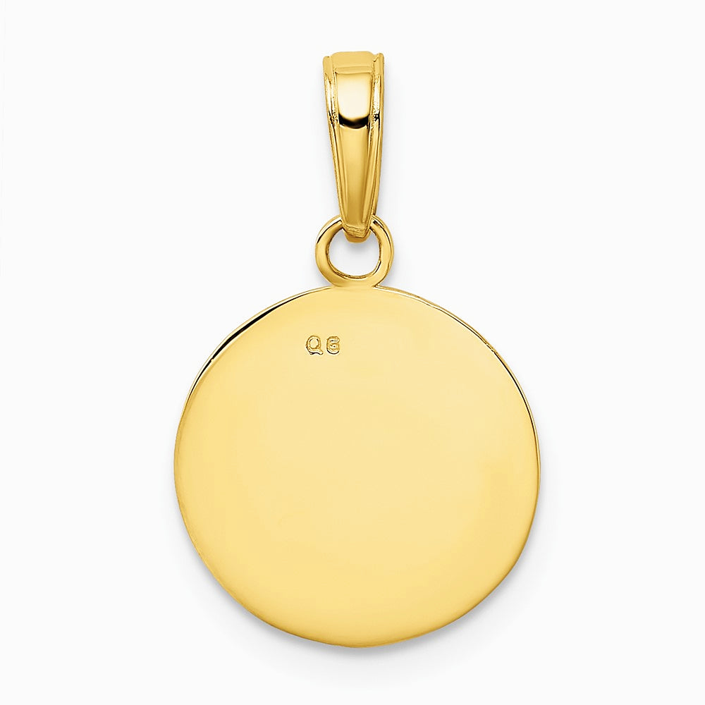 10K / 14K Yellow Gold Gold Polished Baseball Closed Back Pendant - Product Photo