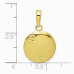 10K / 14K Yellow Gold Gold Polished Baseball Closed Back Pendant - Product Photo