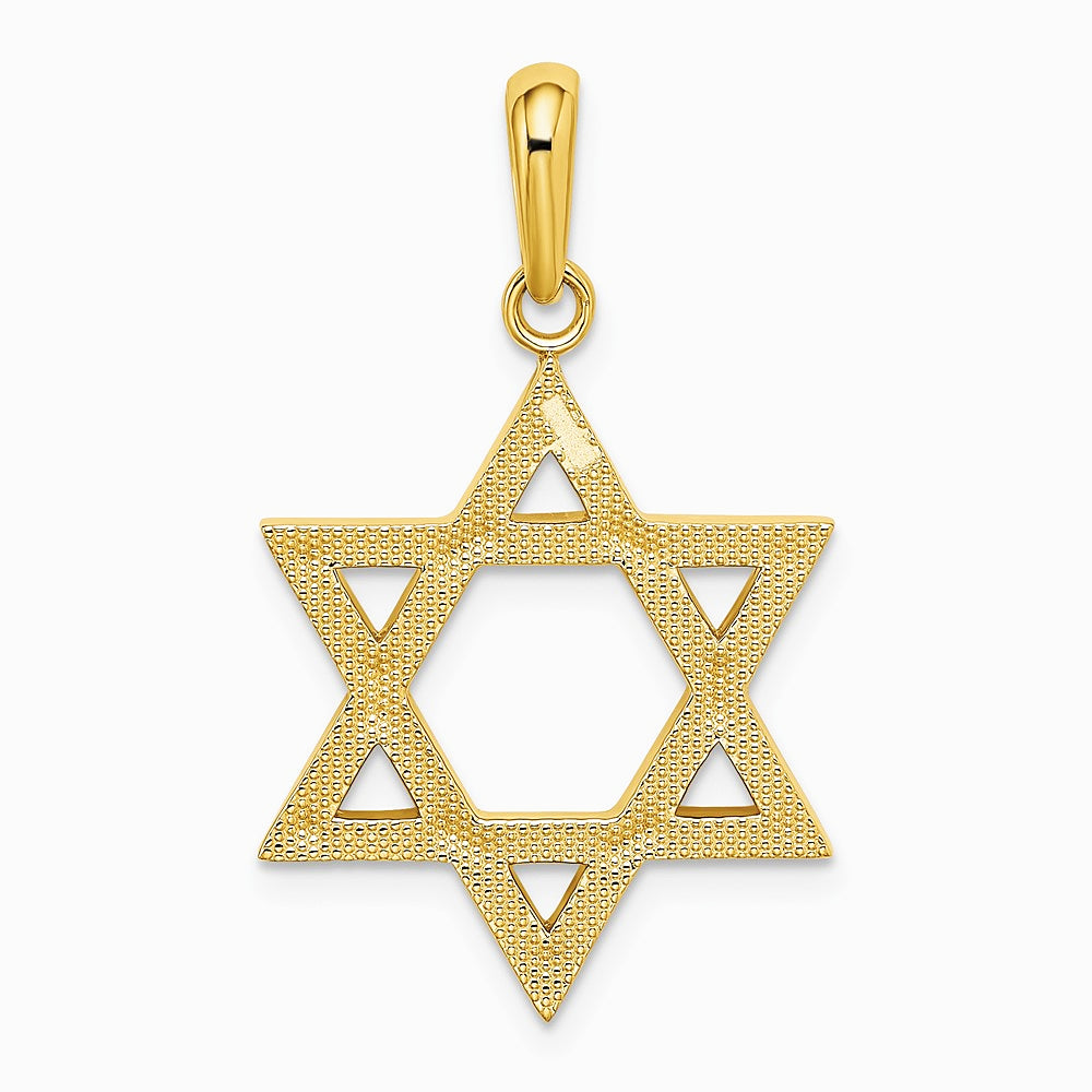 10K / 14K Yellow Gold Star of David Pendant - Product Photo