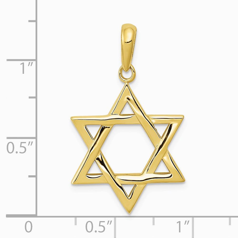 10K / 14K Yellow Gold Star of David Pendant - Product Photo