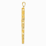 10K / 14K Yellow Gold Large Textured Cross Pendant - Product Photo