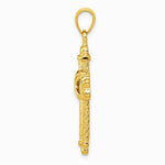 10K / 14K Yellow Gold Gold Polished Textured Cross Pendant - Product Photo