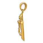 10K / 14K Yellow Gold Gold Polished 2-D Crucifix with Jesus on Cross Pendant - Product Photo
